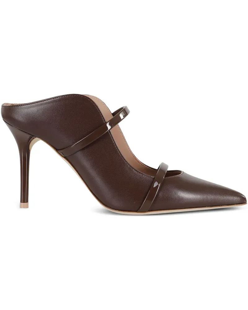 Malone Souliers Maureen Stiletto-Mules aus Lackleder 85mm - Braun Braun