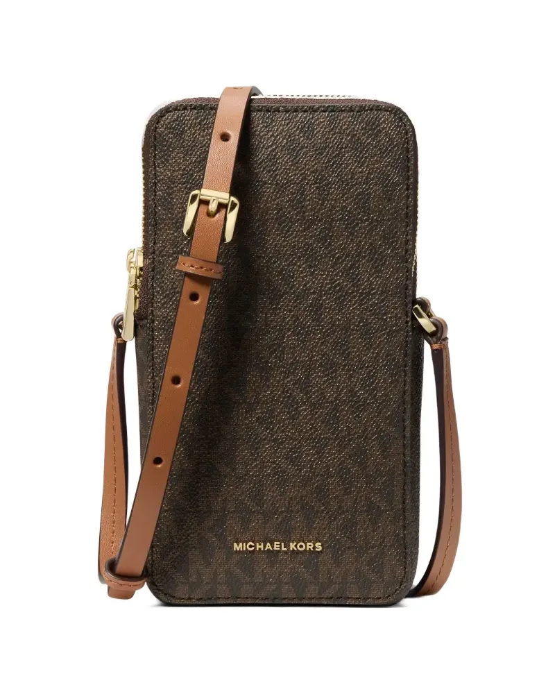 Michael Kors Kleine Jet Set Smartphone-Umhängetasche aus gekörntem Leder - Braun Braun