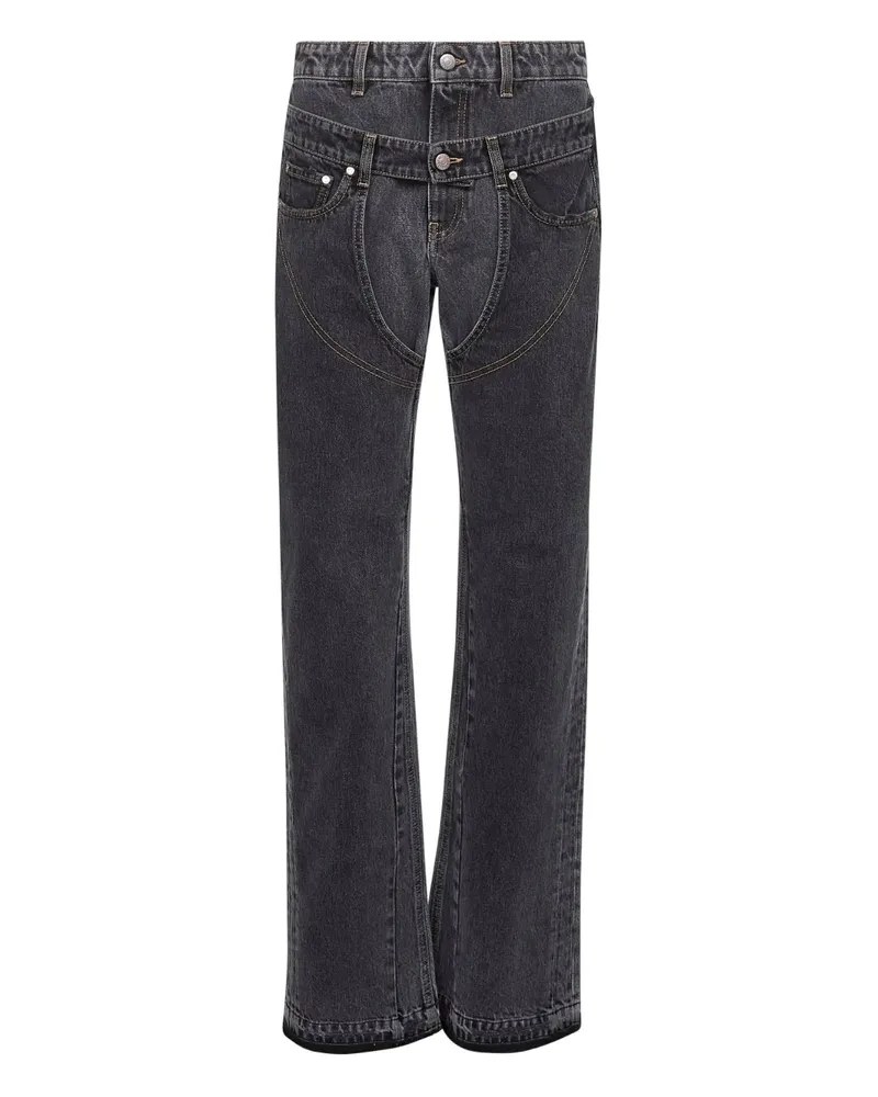 Stella McCartney Zweifarbige Jeans mit doppeltem Bund - Grau Grau