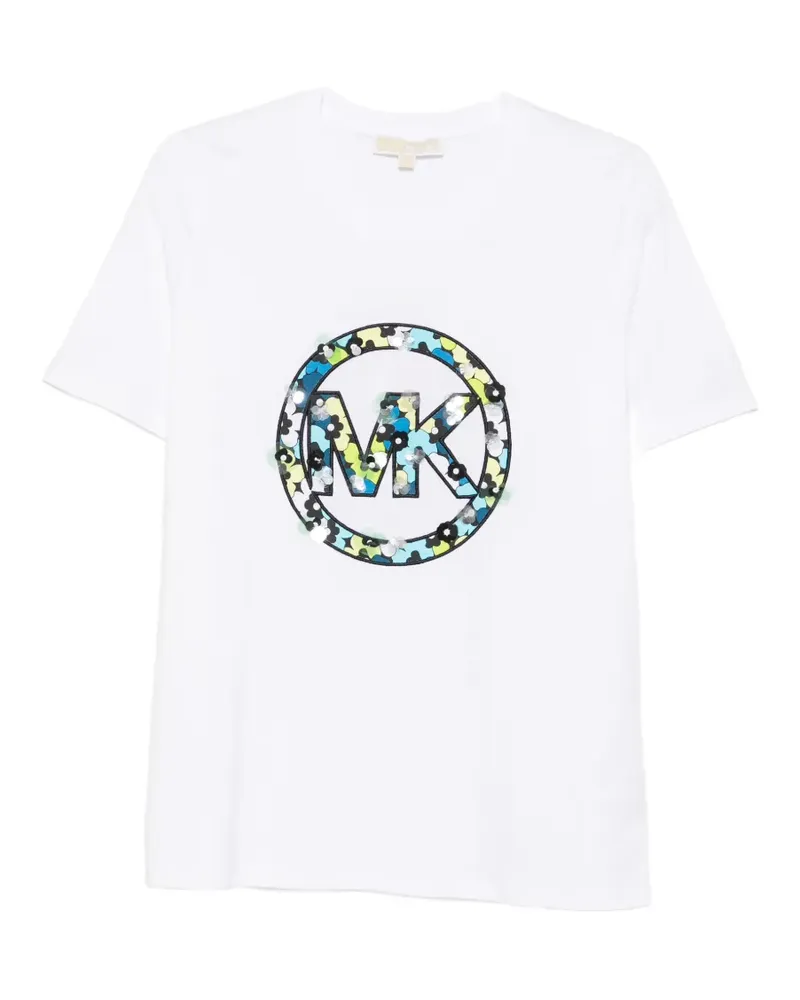 Michael Kors Emilie T-Shirt mit Logo-Patch - Weiß Weiß