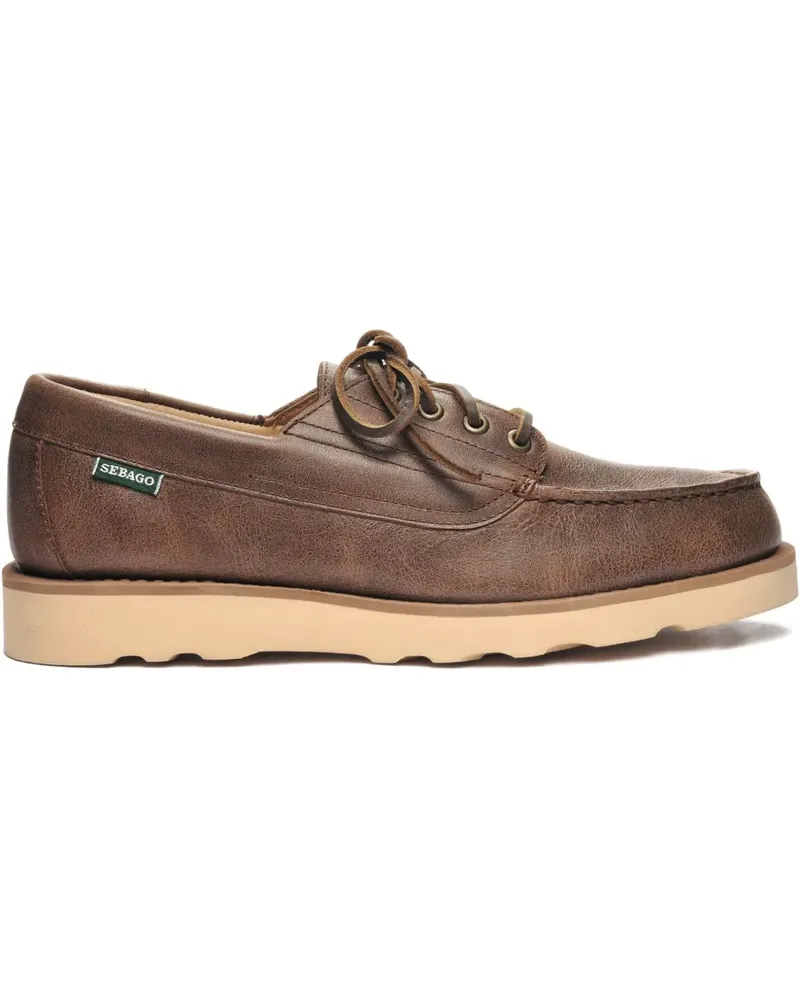 Sebago Flache Segelschuhe mit Schnürung - Braun Braun