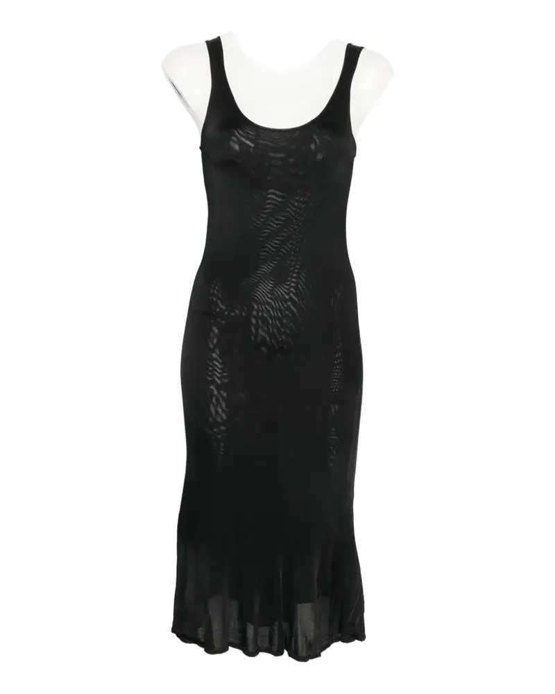 Totême fluted-hem midi dress - Schwarz Schwarz