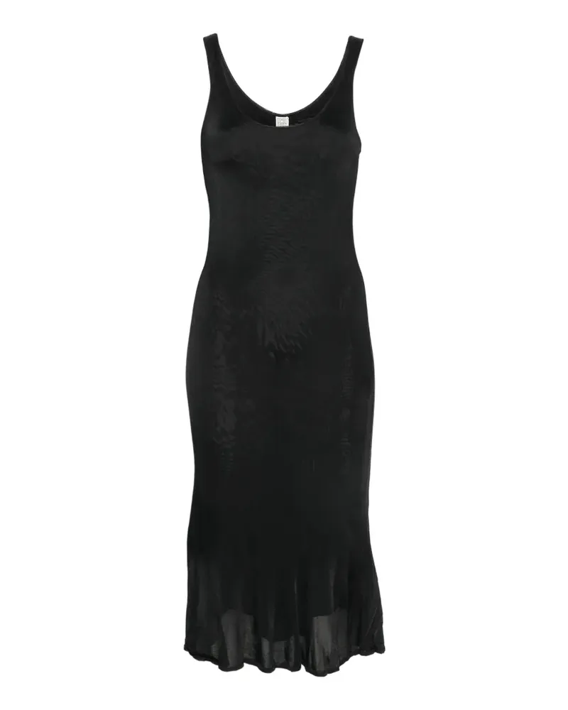 Totême Midikleid mit ausgestelltem Saum - Schwarz Schwarz
