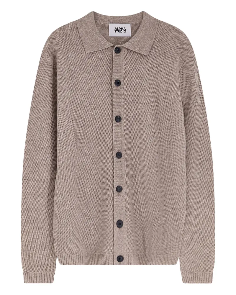 Alpha Industries buttoned collared cardigan - Nude Nude