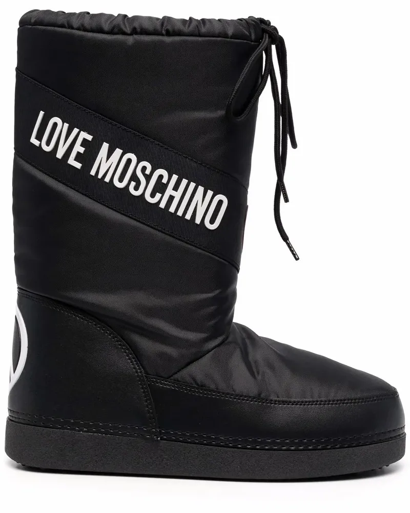 Moschino Stiefeletten mit Logo - Schwarz Schwarz