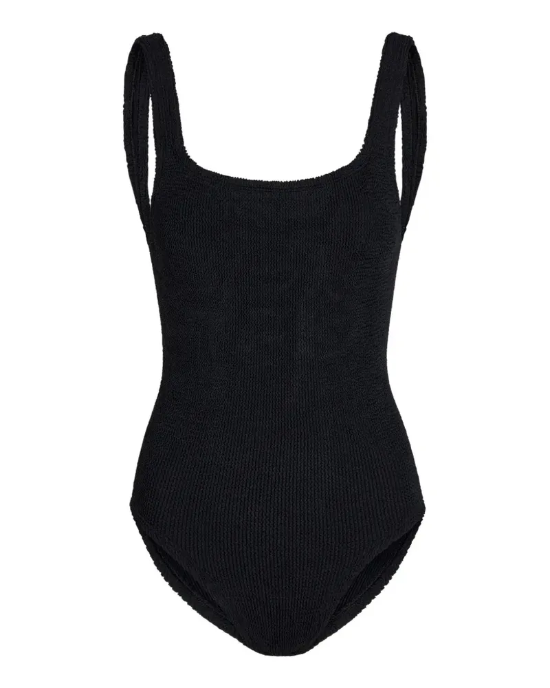 Hunza G crinkle-effect square-neck swimsuit - Schwarz Schwarz
