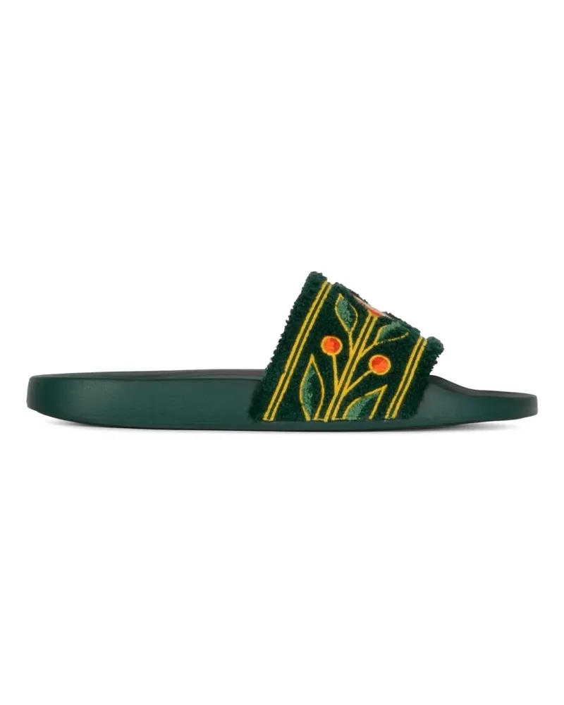 Casablanca Paris Laurel Terry embroidered sandals - Grün Grün