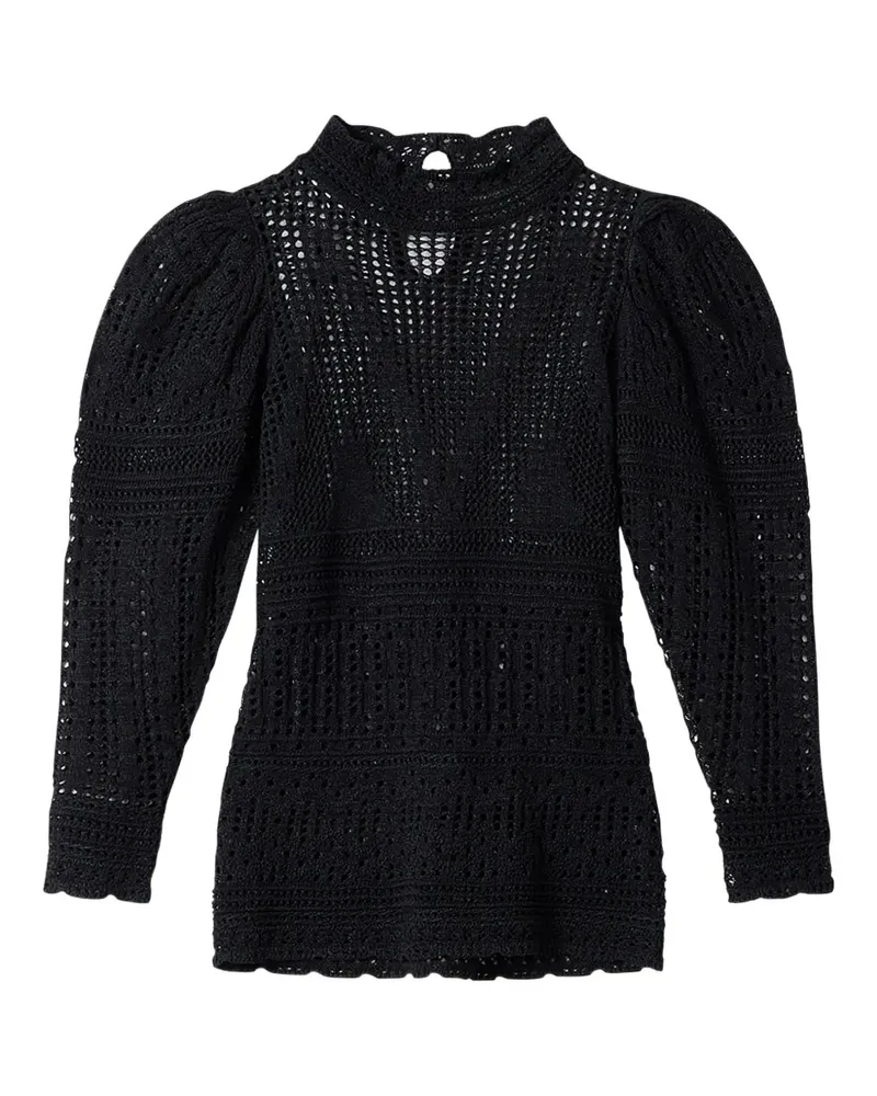 Isabel Marant x Dahara Bluse mit Lochmuster - Schwarz Schwarz