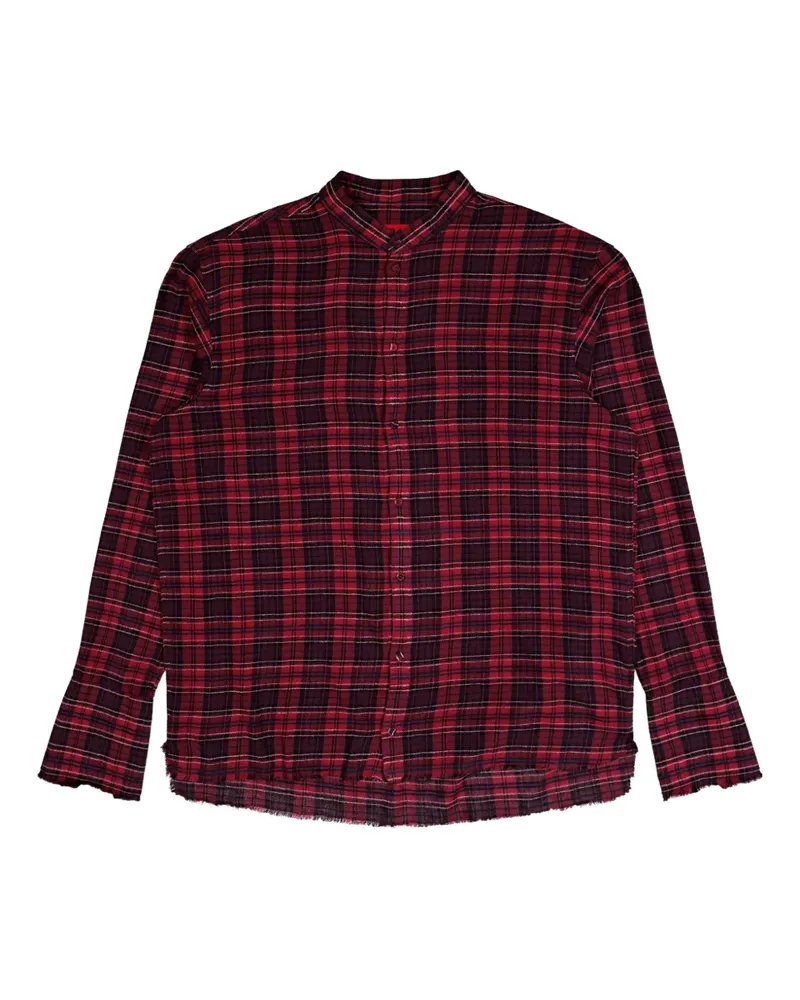 FourTwoFour on Fairfax check flannel shirt - Rot Rot