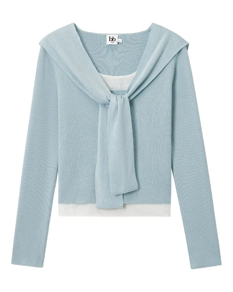 b+ab Pullover mit Schleifenkragen - Blau Blau