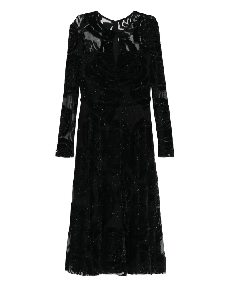 NISSA Midikleid mit Rosen-Print - Schwarz Schwarz