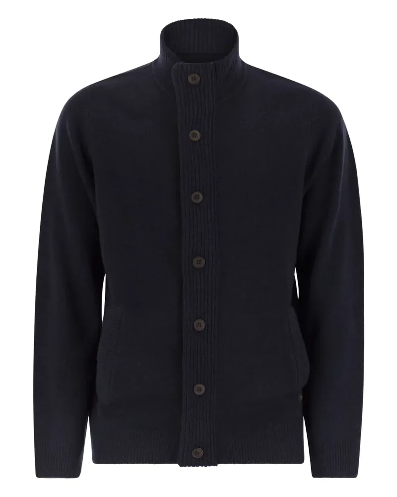 Barbour Cardigan mit Stehkragen - Blau Blau