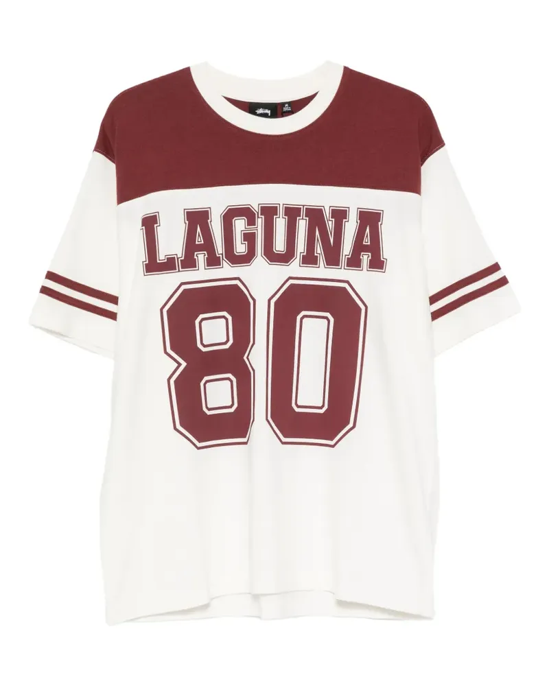 Stüssy Laguna logo-print panelled T-shirt - Weiß Weiß