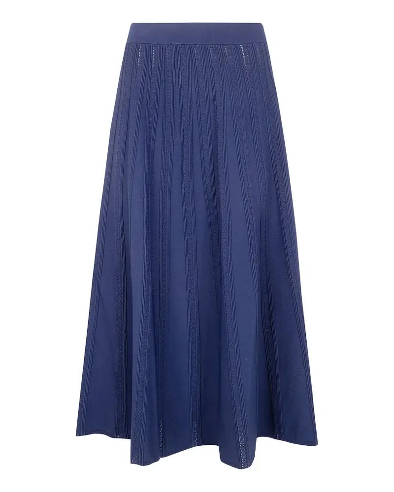Blumarine ribbed-knit midi skirt - Blau Blau