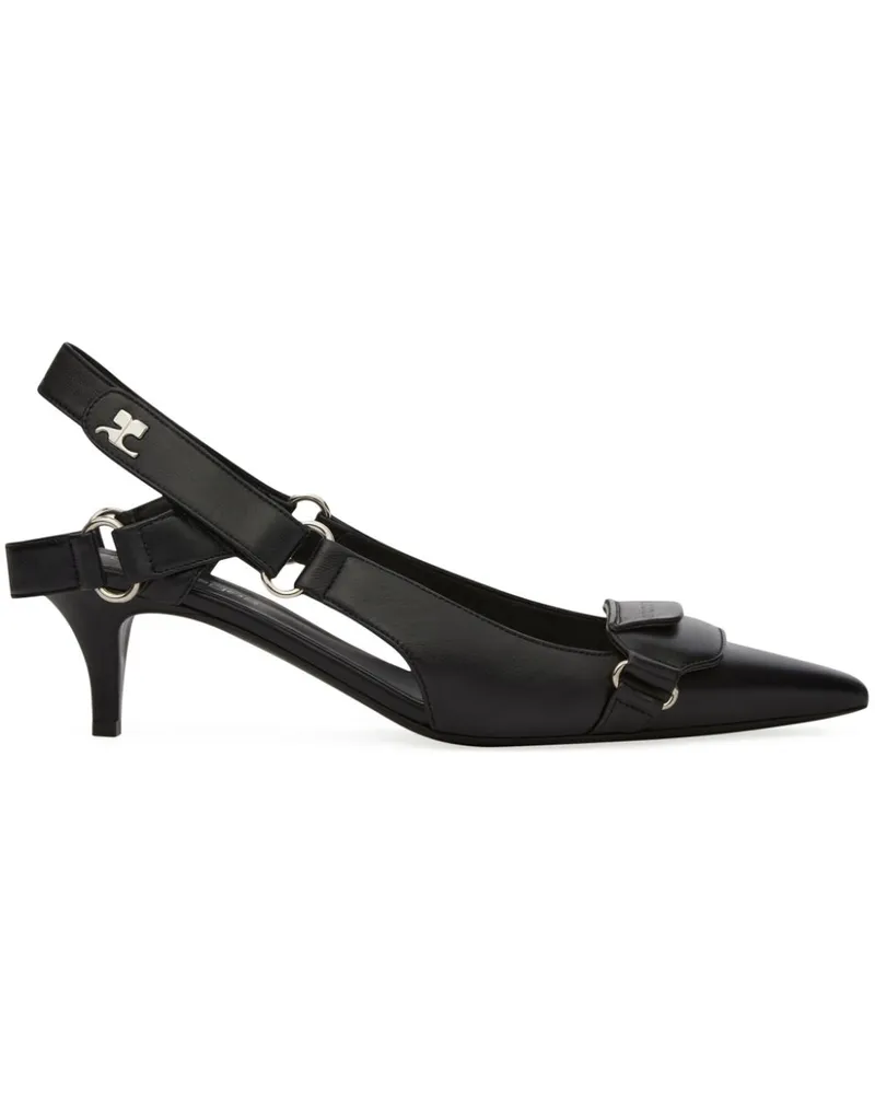 Courrèges Racer Slingback-Pumps 50mm - Schwarz Schwarz