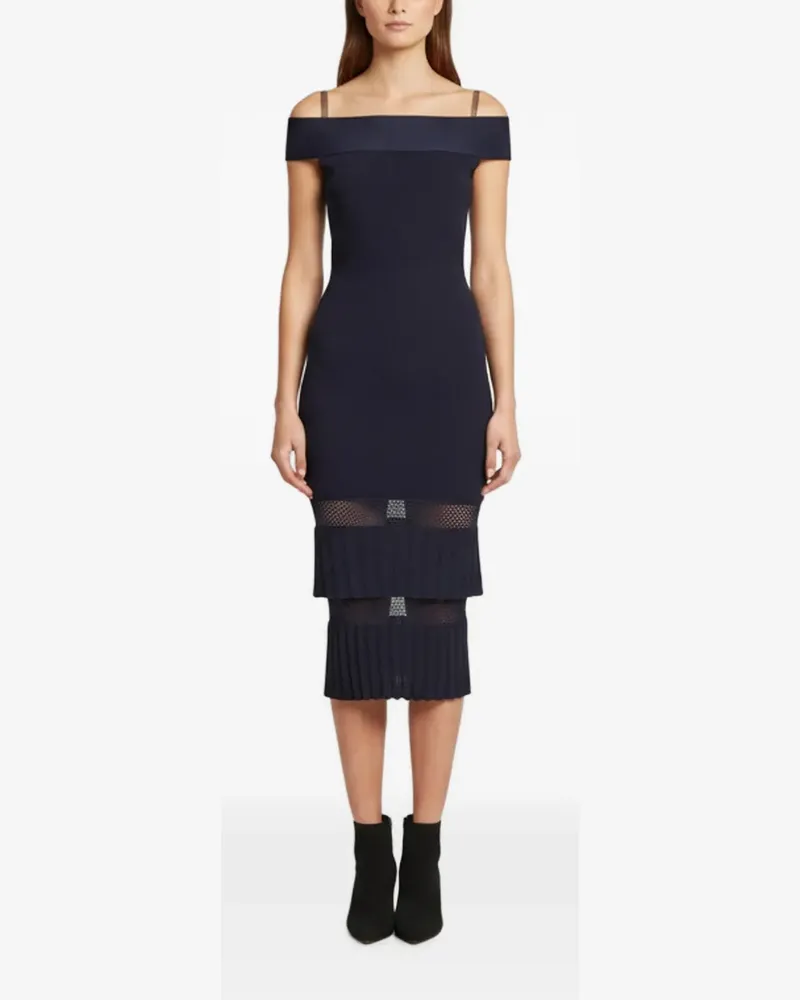 Roland Mouret Schulterfreies Midikleid - Blau Blau