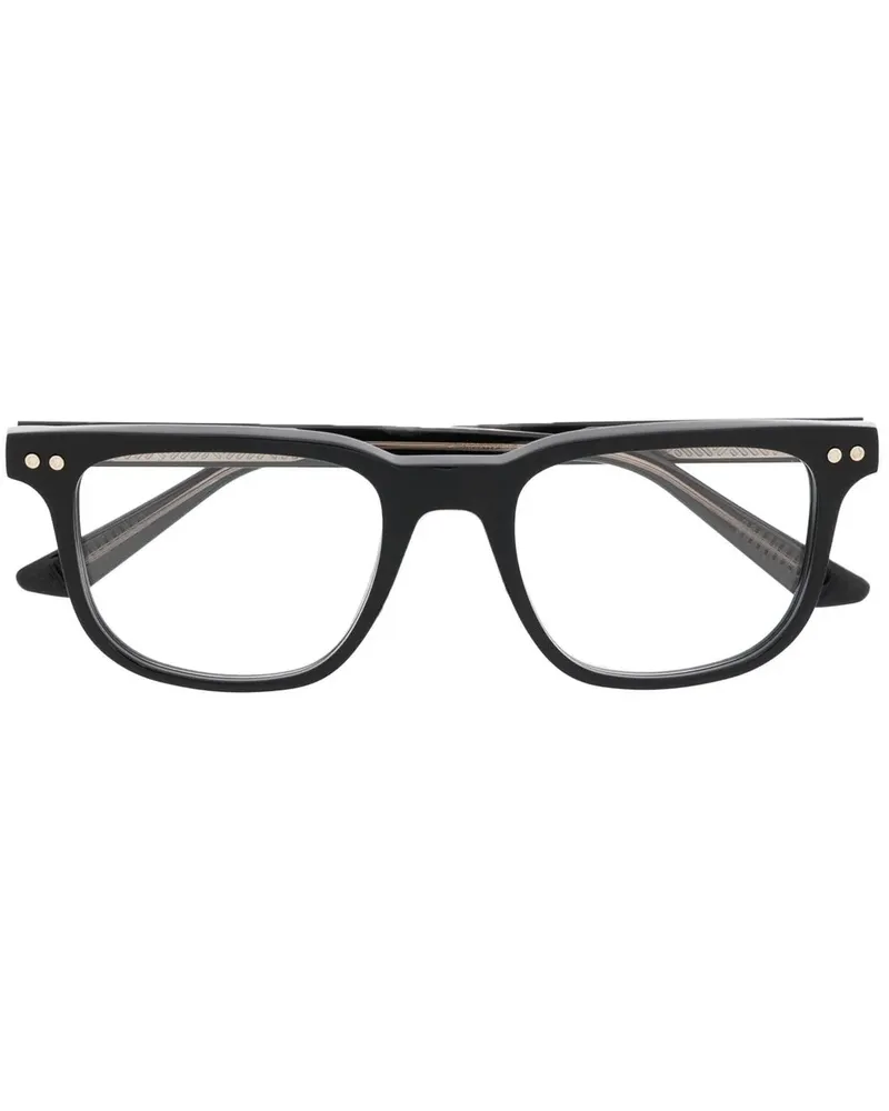 Montblanc Eckige Brille mit Logo - Schwarz Schwarz