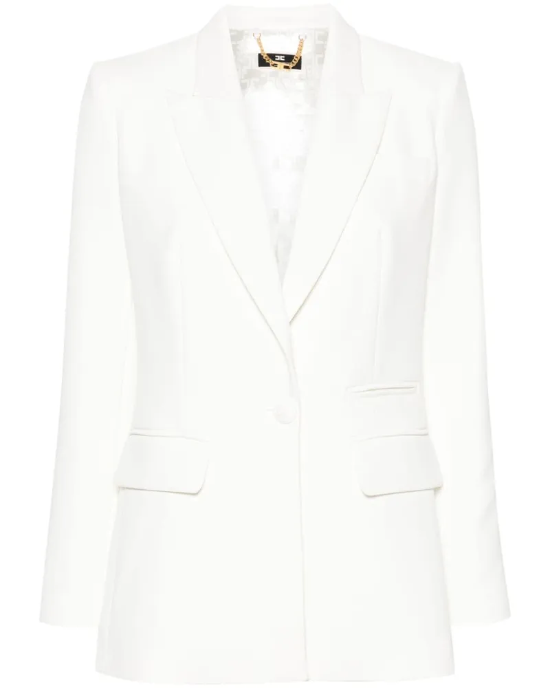 Elisabetta Franchi Einreihiger Blazer aus Krepp Nude