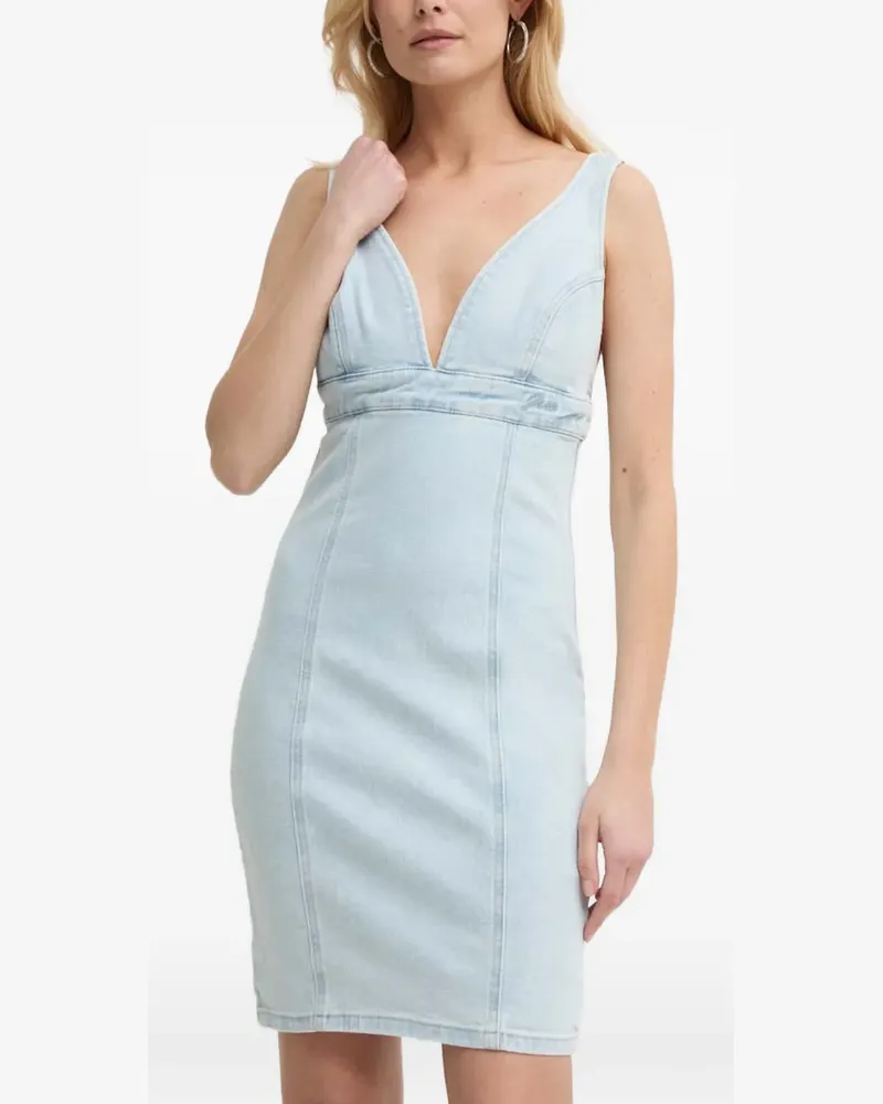 Guess Minikleid mit V-Ausschnitt - Blau Blau