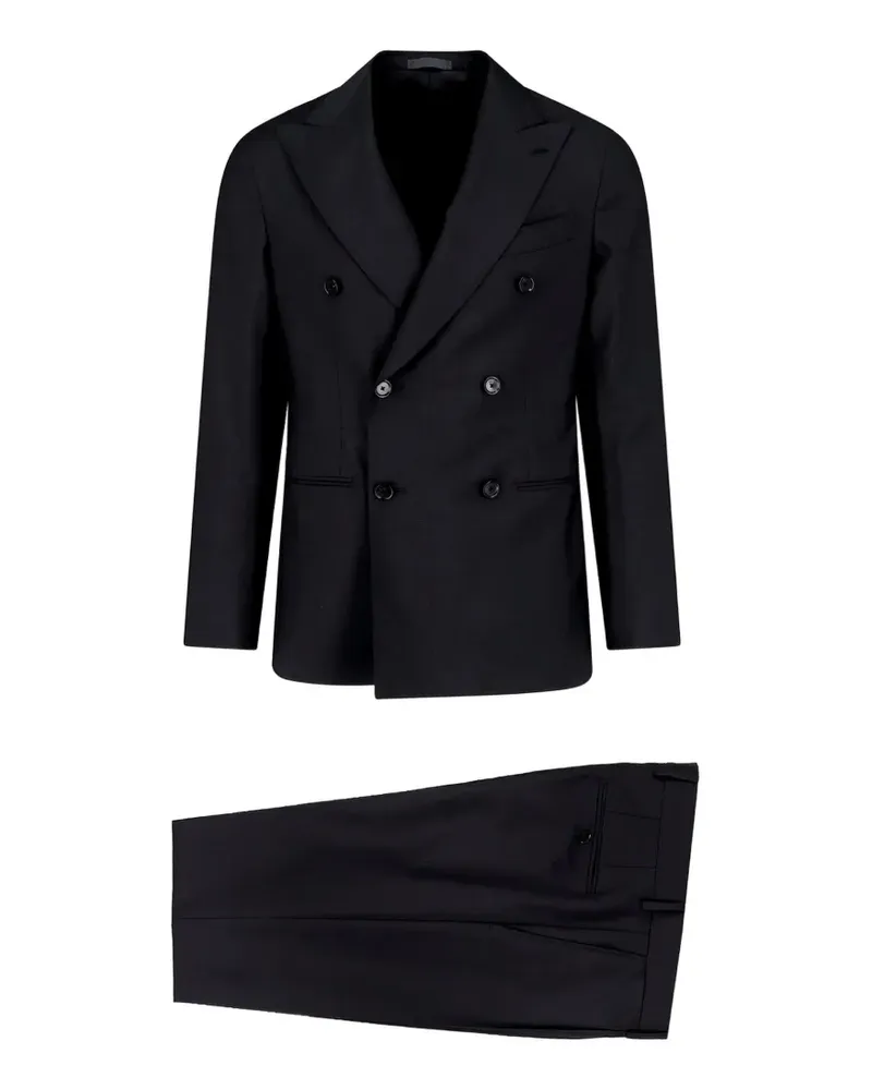 Caruso double-breasted suit - Schwarz Schwarz