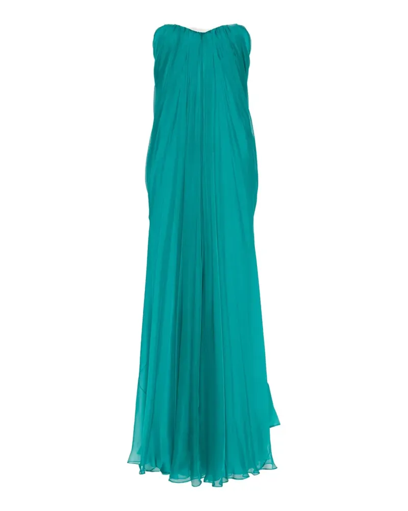 Alexander McQueen strapless draped maxi dress - Blau Blau