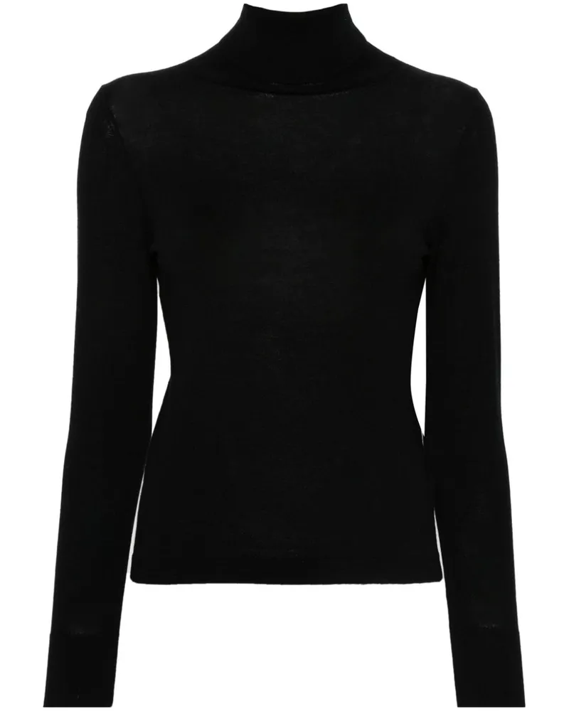 ALLUDE Rollkragenpullover aus Schurwolle Schwarz