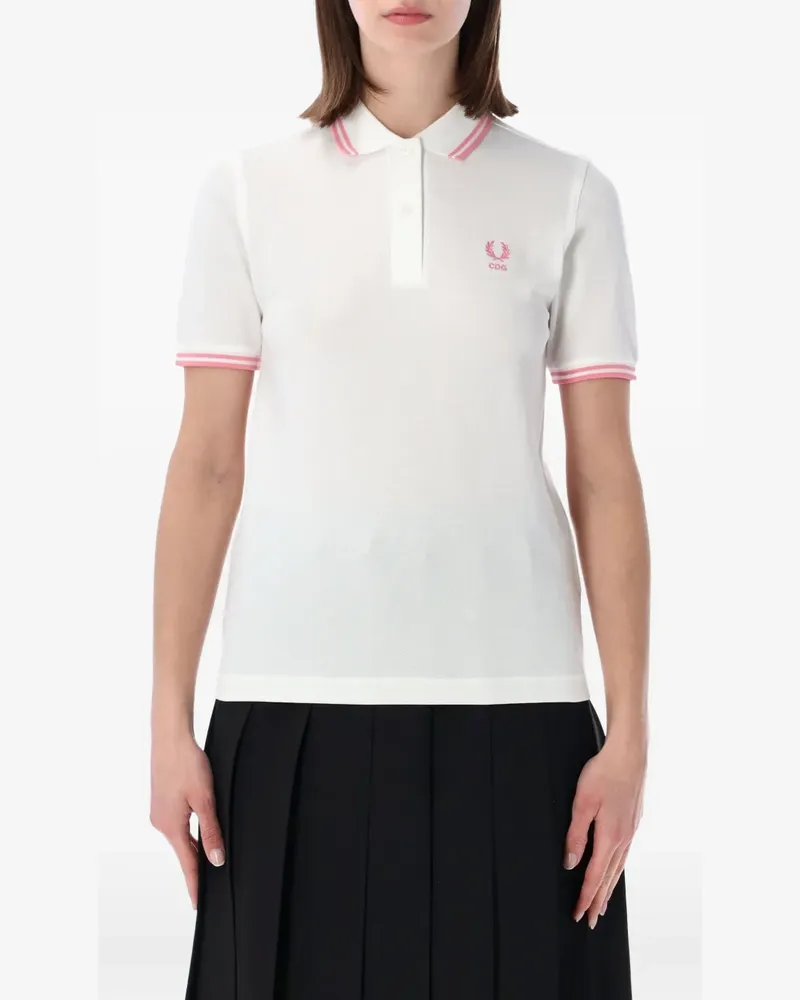 Comme des Garçons x Fred Perry logo-embroidered polo shirt - Weiß Weiß
