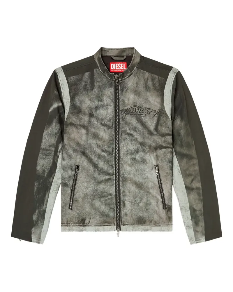Diesel Bikerjacke mit Einsätzen - Grau Grau