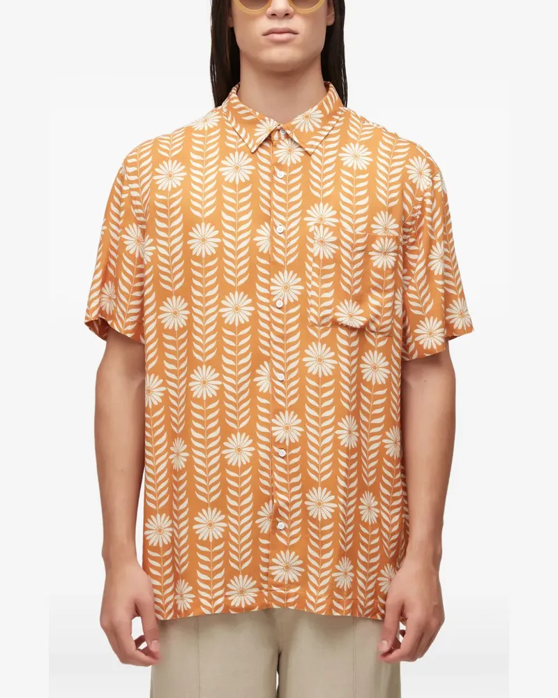 Osklen Daisy floral-pattern shirt - Orange Orange