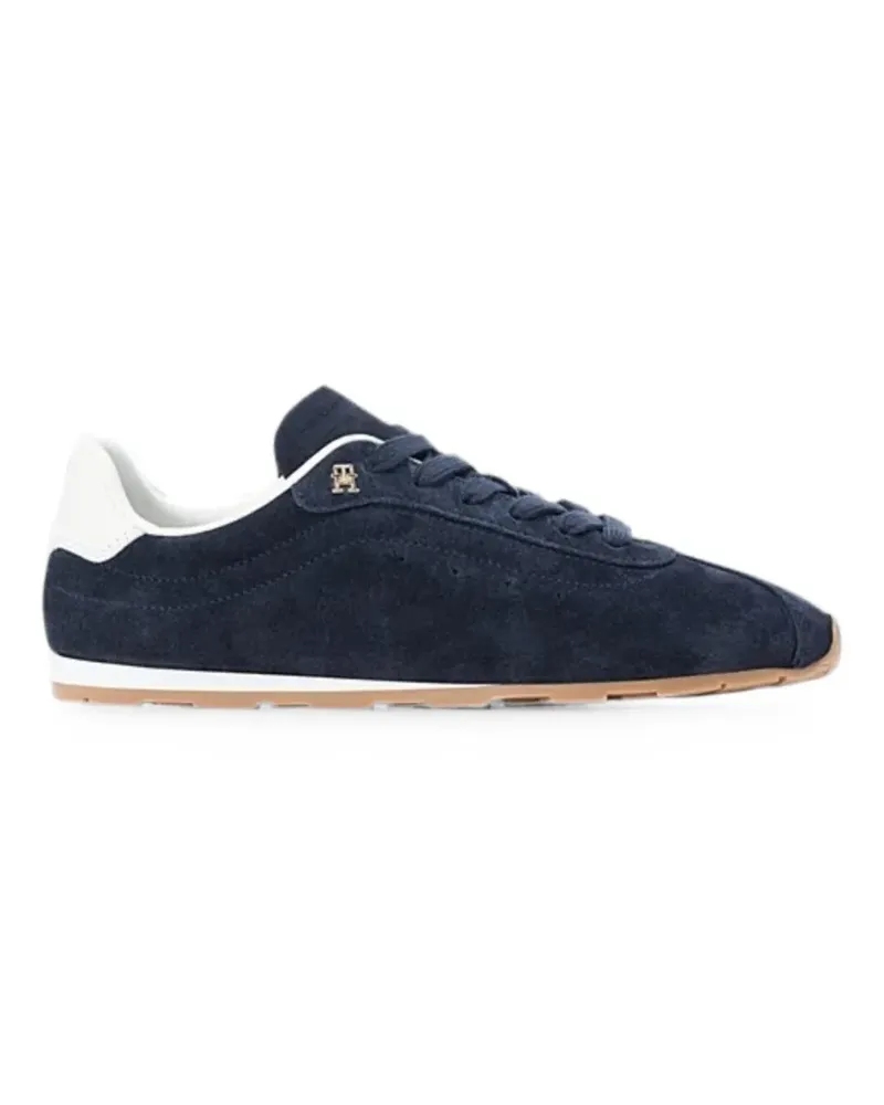 Tommy Hilfiger suede logo-motif sneakers - Blau Blau