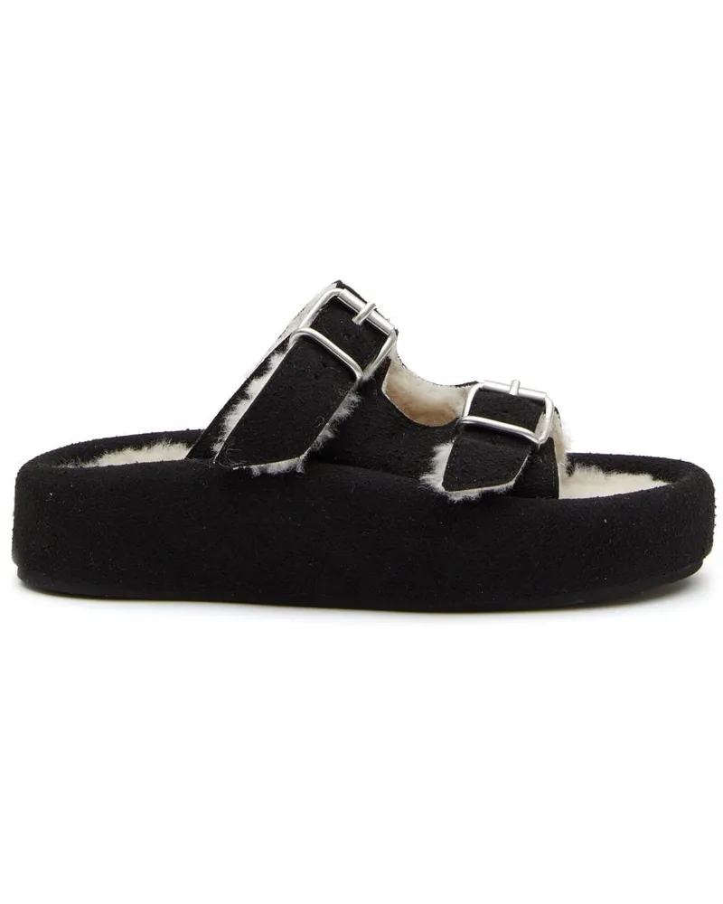 Maison Margiela Pantoletten mit Schnallenriemen - Schwarz Schwarz