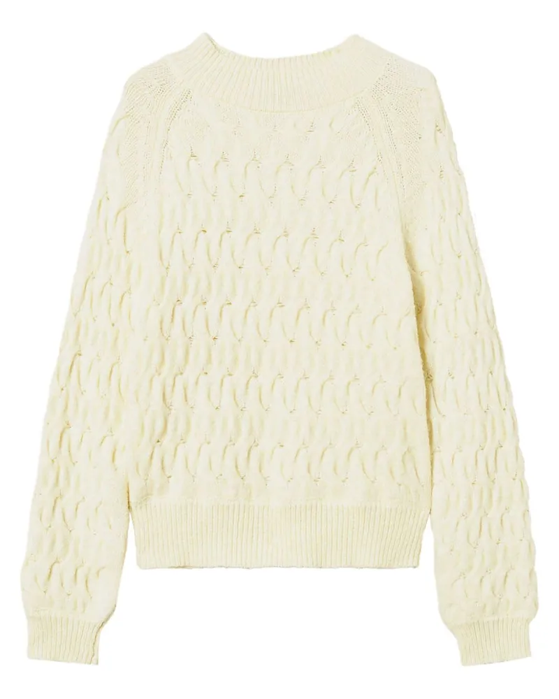 Twin-Set Rollkragenpullover mit Zopfmuster - Gelb Gelb