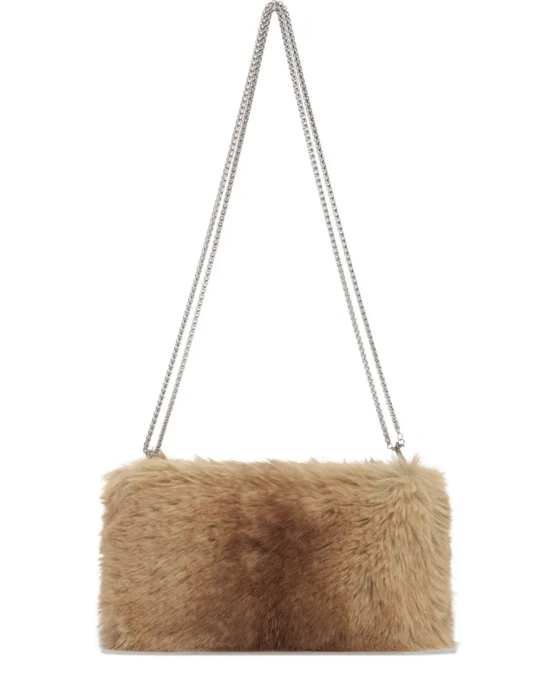 APPARIS Fiona Mink chain cross body bag - Nude Nude