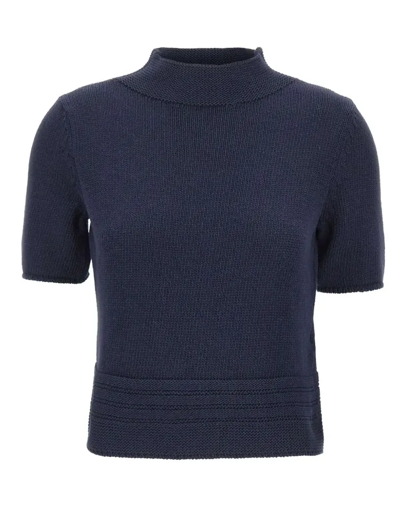 Gran Sasso braided short-sleeve sweater - Blau Blau