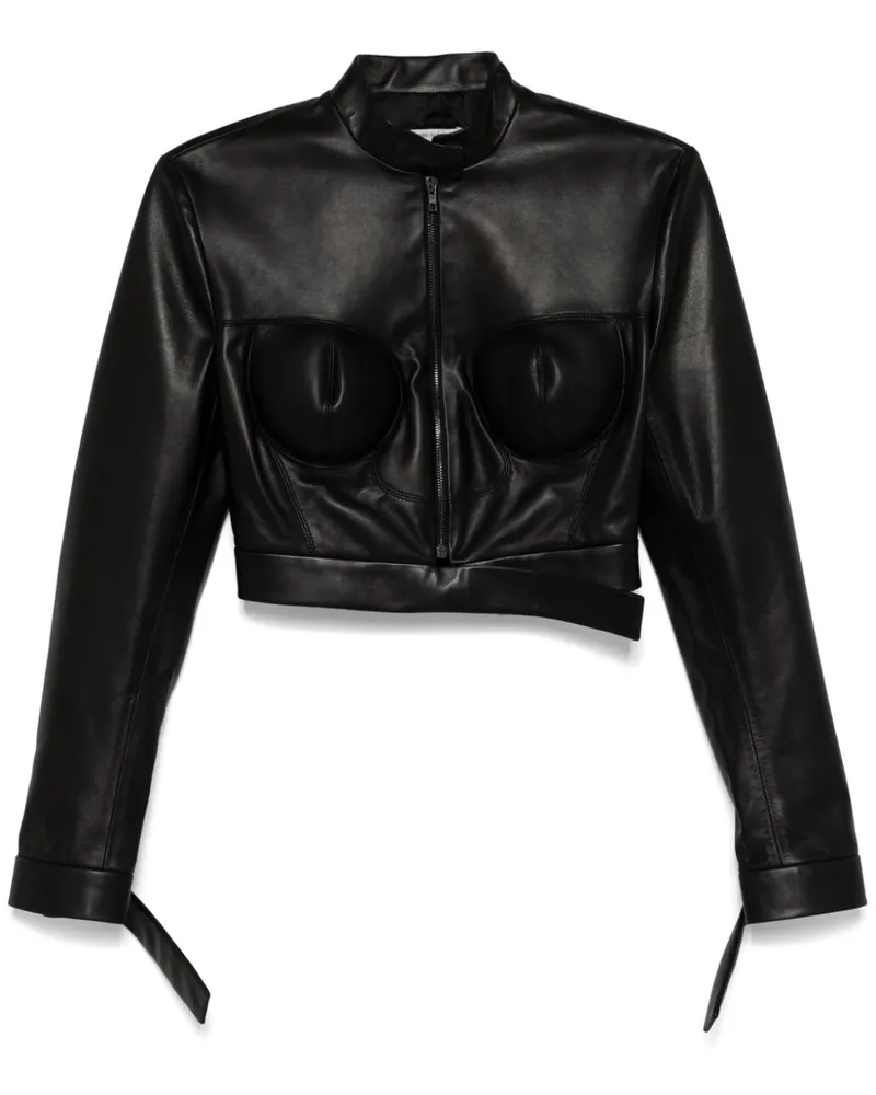 Nensi Dojaka Klassische Lederjacke - Schwarz Schwarz