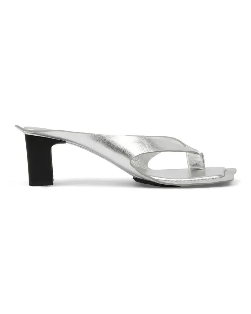 Maison Margiela Flip-Flops aus laminiertem Leder - Silber Silber