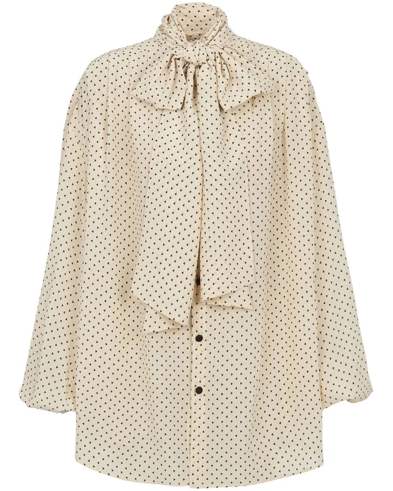 Balmain Schluppenbluse mit Print - Nude Nude
