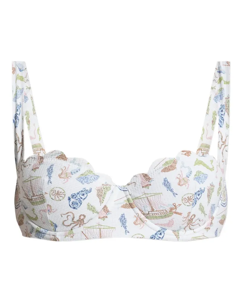 Marysia North Bikinioberteil mit Kamee-Print - Weiß Weiß