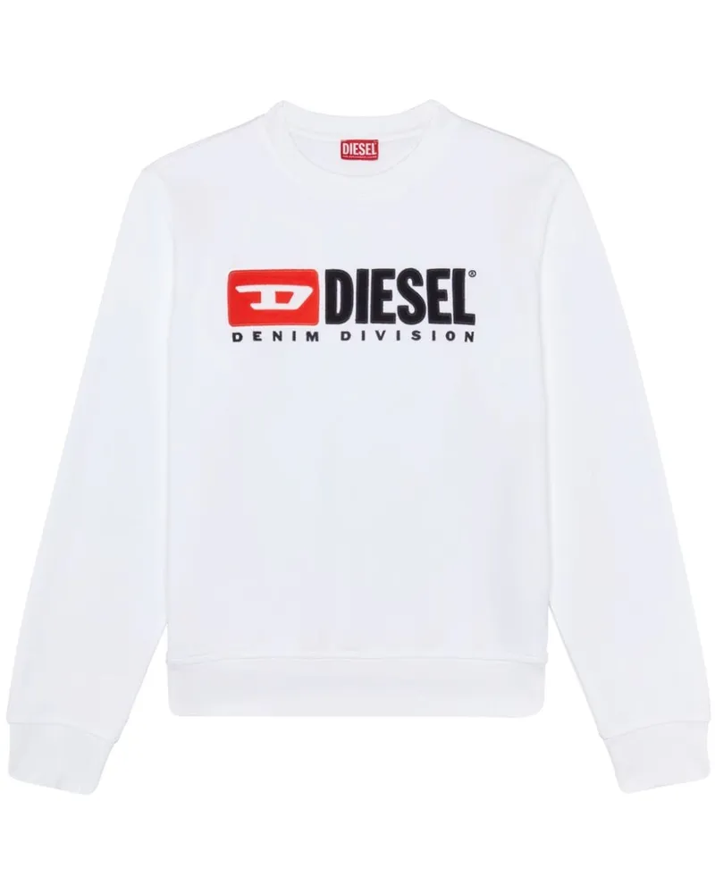 Diesel S-Ginn-Div Sweatshirt mit Logo-Applikation Weiß