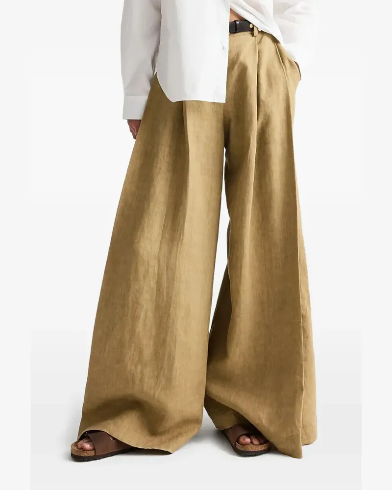TWP Wide-Leg-Hose mit Bundfalten - Nude Nude