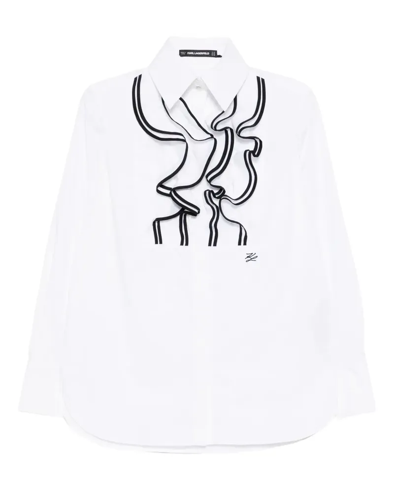 Karl Lagerfeld Hemd mit Logo-Stickerei - Weiß Weiß