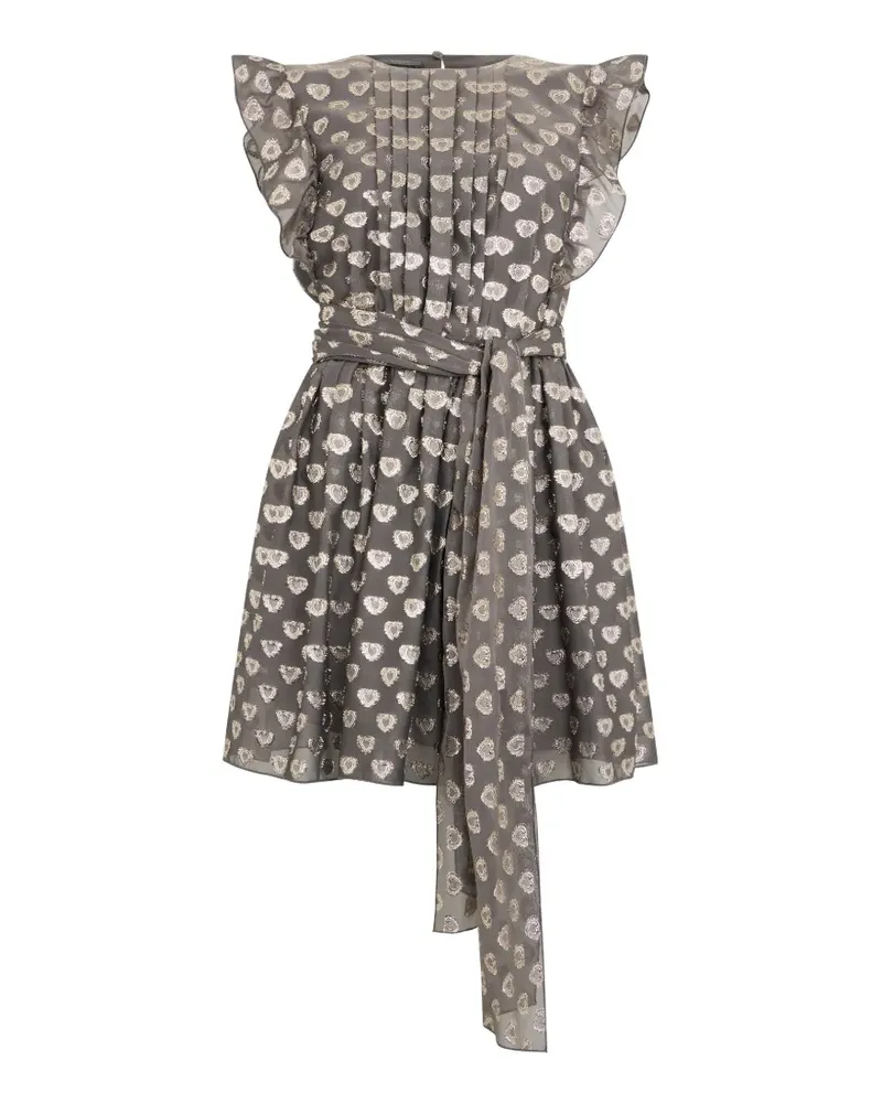 Alberta Ferretti Gerüschtes Minikleid mit Herzmotiv - Grau Grau