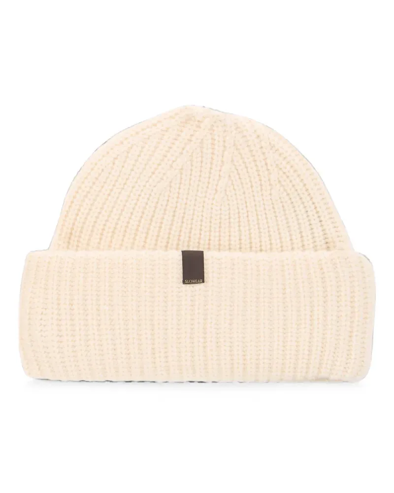 Slowear Gerippte Beanie - Nude Nude
