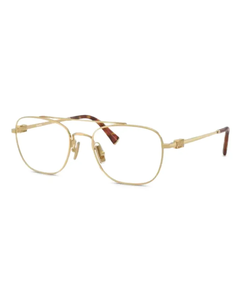 Miu Miu double-bridge rectangle glasses - Gold Gold