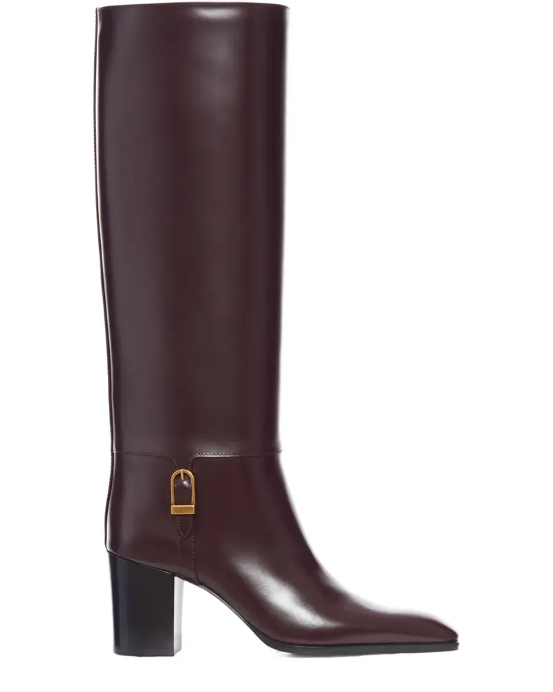 Saint Laurent Schnürstiefel mit Schnalle 70mm - Rot Rot