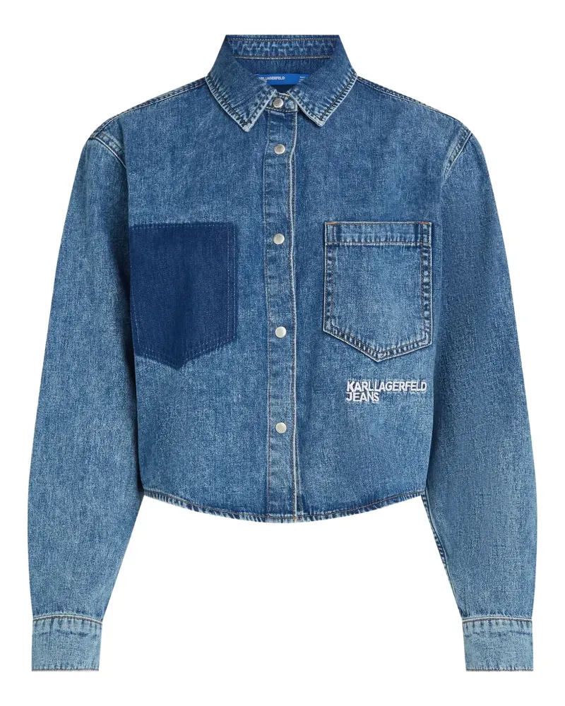 Karl Lagerfeld Kastiges Hemd - Blau Blau