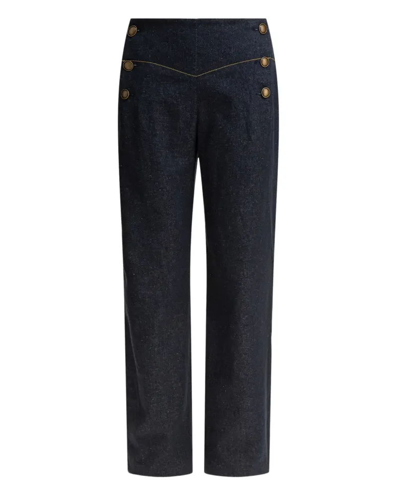 Inès de la Fressange Taillenhose mit Knopfdetail - Blau Blau