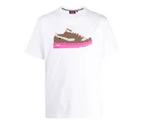 T-Shirt mit Sneaker-Print