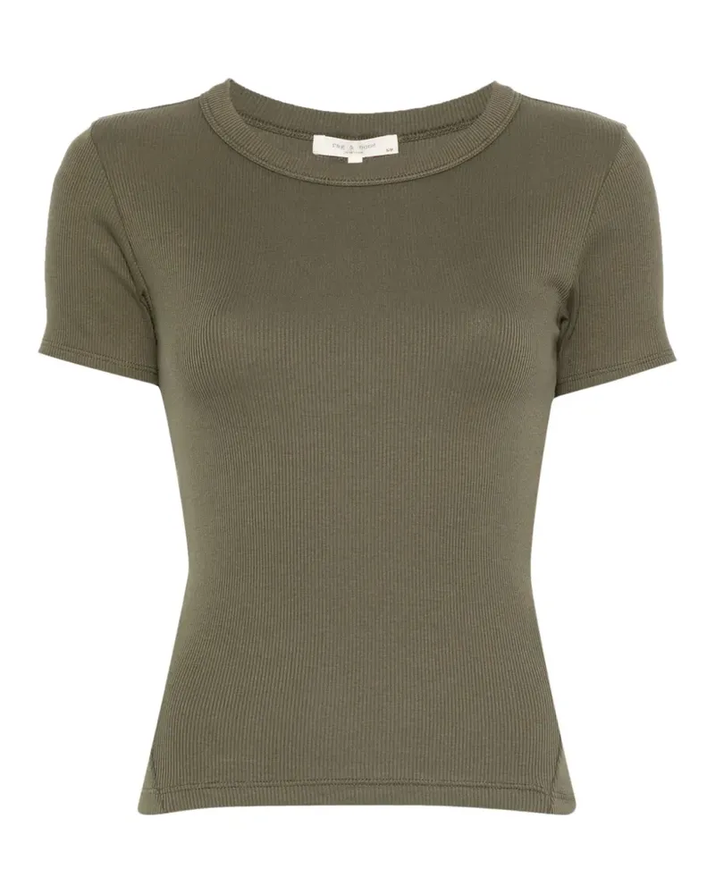 Rag & Bone Geripptes T-Shirt - Grün Grün