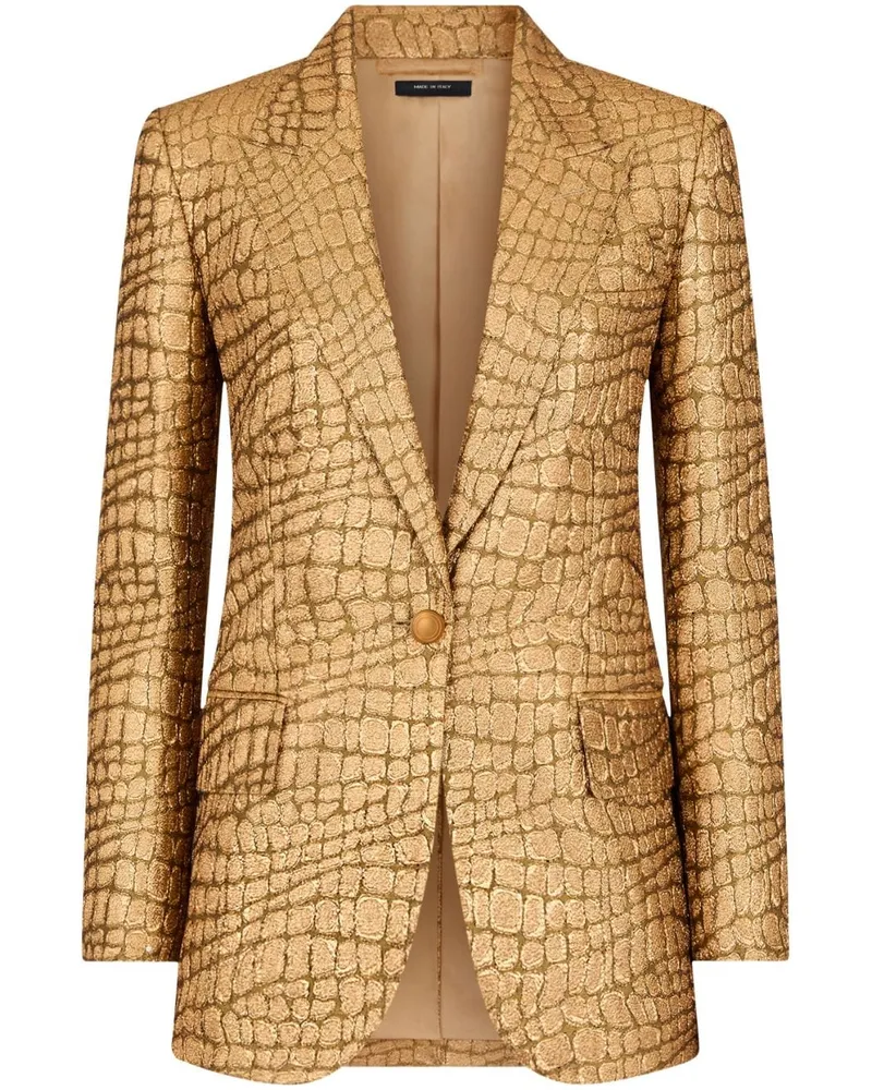 Tom Ford Wallis Blazer aus Kroko-Jacquard - Gold Gold
